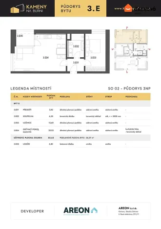 Pronájem bytu 2+kk, Ostrava, Na Burni, 53 m2