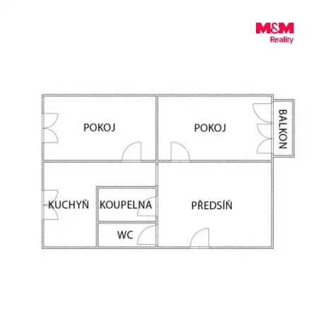 Prodej bytu 2+1, Chomutov, Holešická, 62 m2