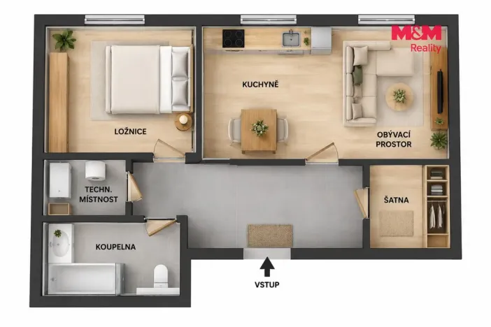 Pronájem bytu 2+kk, Švihov, Čsl. legií, 55 m2