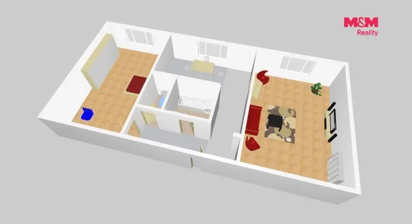 Prodej bytu 2+1, Kadaň, Chomutovská, 54 m2