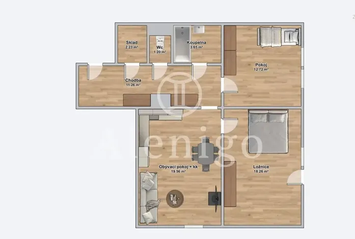 Prodej bytu 3+kk, Praha - Záběhlice, Podle náhonu, 68 m2