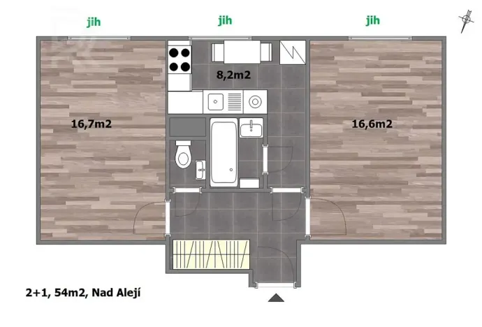 Pronájem bytu 2+1, Praha - Břevnov, Nad alejí, 54 m2
