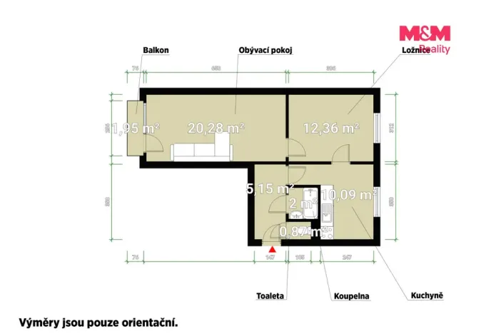 Pronájem bytu 2+1, Hořovice, Kosmonautů, 51 m2