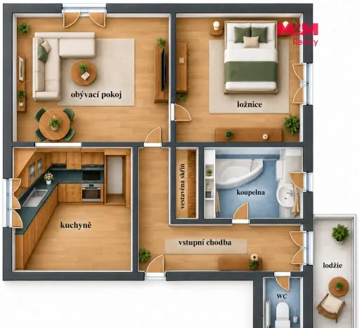 Pronájem bytu 2+1, Červený Kostelec, Náchodská, 61 m2