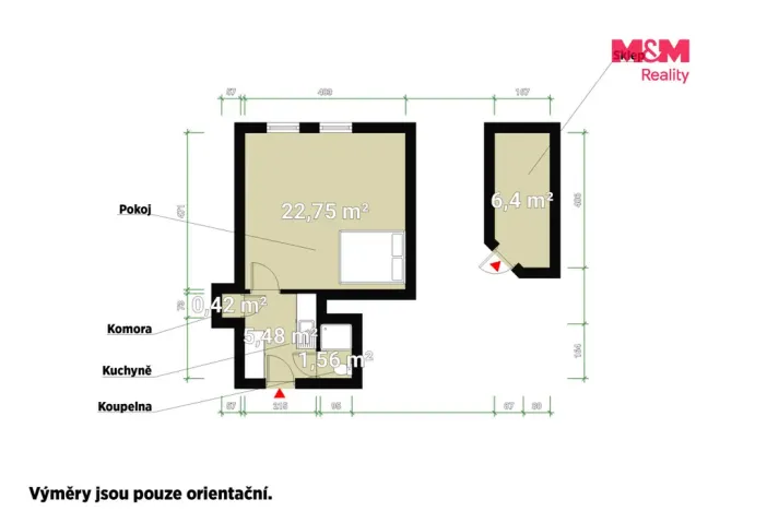 Prodej bytu 1+kk, Plzeň - Lobzy, Rokycanská, 30 m2