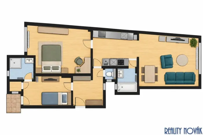 Pronájem bytu 3+kk, Praha - Holešovice, Janovského, 86 m2