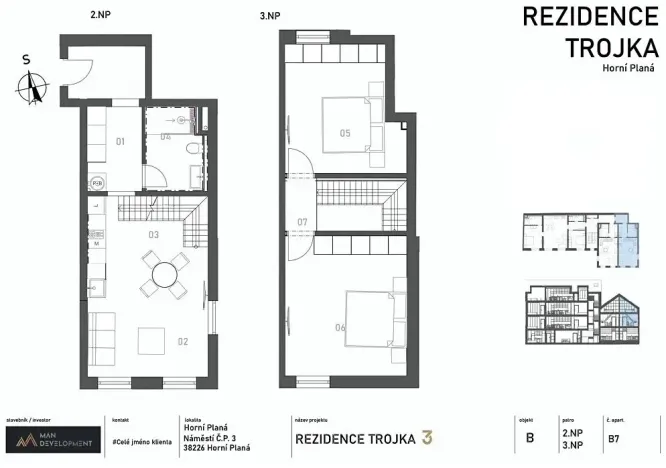 Prodej bytu 3+kk, Horní Planá, Náměstí, 83 m2