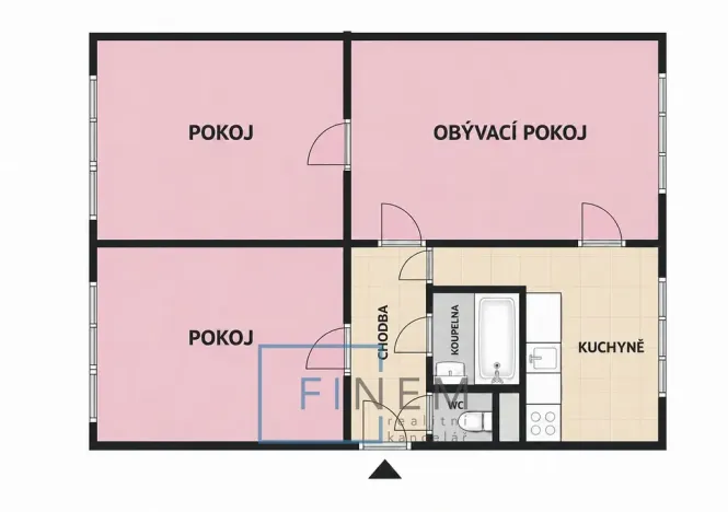 Prodej bytu 3+1, Kralupy nad Vltavou - Lobeček, nám. Mládežníků, 74 m2