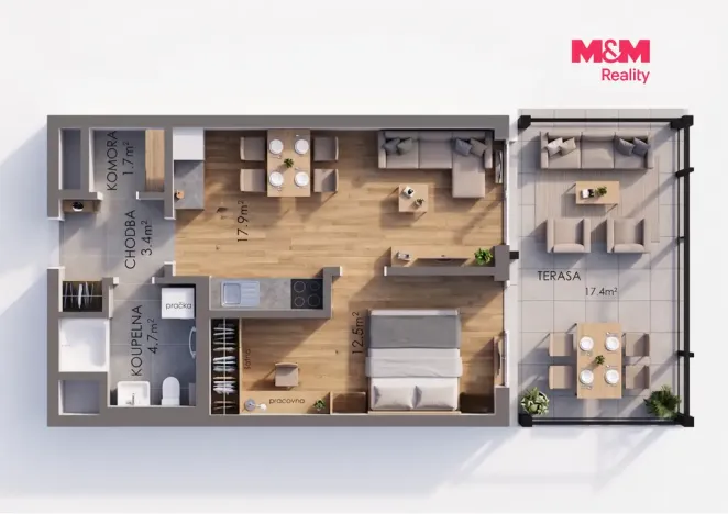 Prodej bytu 2+kk, Praha - Ruzyně, Stočesova, 43 m2