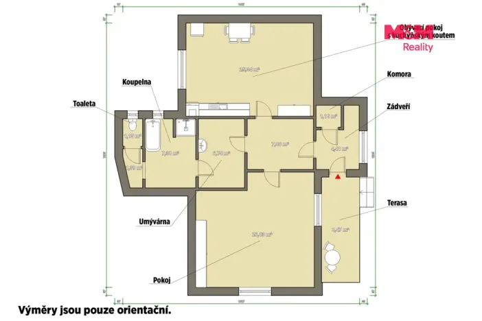 Pronájem bytu 2+kk, Všeruby, 82 m2