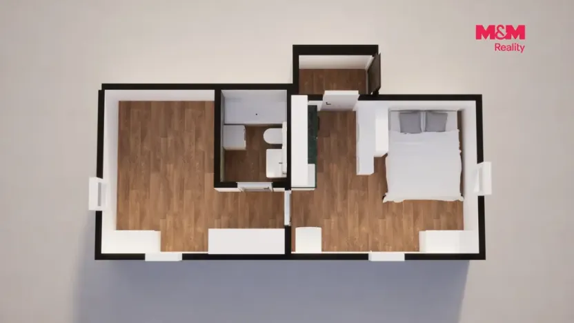 Pronájem bytu 2+kk, Jablonec nad Nisou - Mšeno nad Nisou, U Přehrady, 33 m2