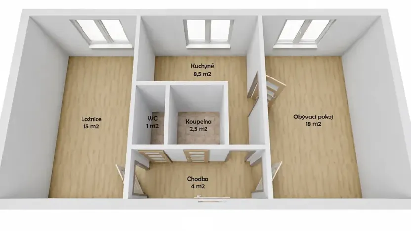 Pronájem bytu 2+1, Valašské Meziříčí, Švabinského, 49 m2