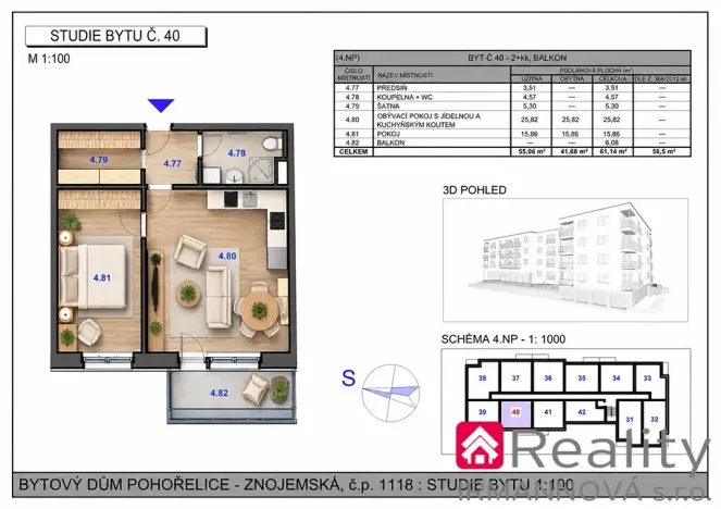 Prodej bytu 2+kk, Pohořelice, Znojemská, 61 m2