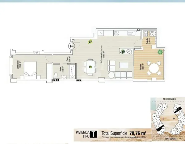 Prodej atypického bytu, Murcia City, Španělsko, 78 m2