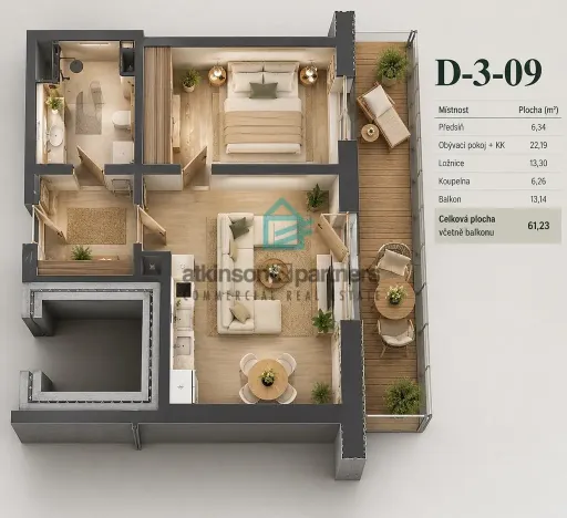 Prodej bytu 2+kk, Hluboká nad Vltavou, Masarykova, 48 m2