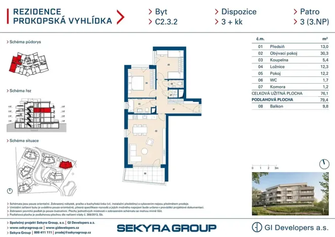 Prodej bytu 3+kk, Praha - Jinonice, Radlická, 76 m2