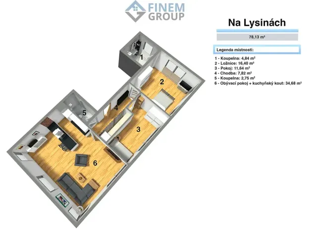 Pronájem bytu 3+kk, Praha - Hodkovičky, Na lysinách, 85 m2