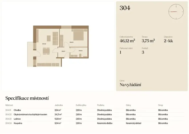 Prodej bytu 2+kk, Prášily, 46 m2