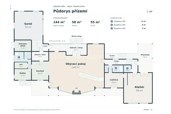Prodej rodinného domu, Trhové Sviny, Rejta, 800 m2