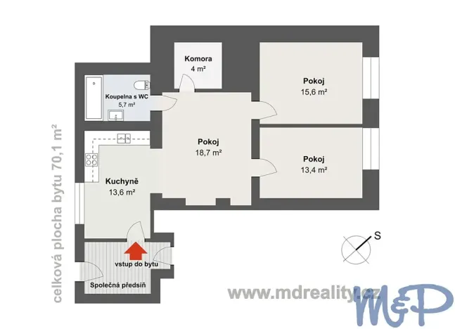 Prodej bytu 3+kk, Jaroměřice nad Rokytnou, Havlíčkova, 69 m2