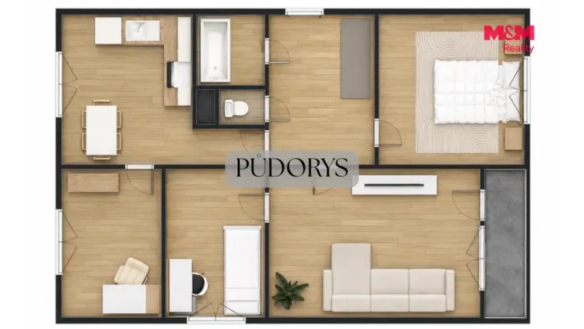 Prodej bytu 4+1, Světlá nad Sázavou, Na Bradle, 70 m2