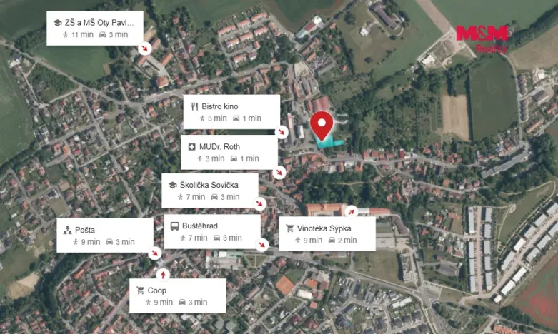 Prodej obchodního prostoru, Buštěhrad, Náměstí, 4516 m2