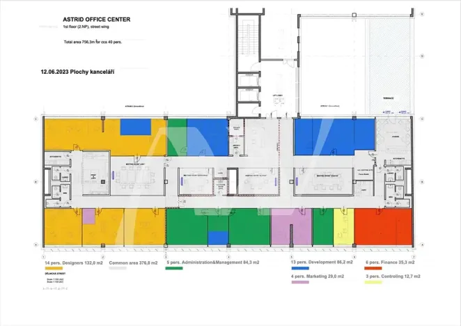 Pronájem kanceláře, Praha - Holešovice, Dělnická, 840 m2