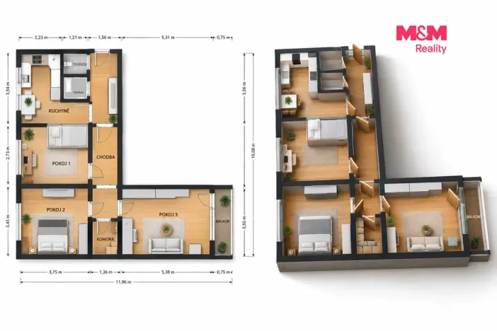Prodej bytu 3+1, Orlová - Lutyně, Masarykova třída, 78 m2