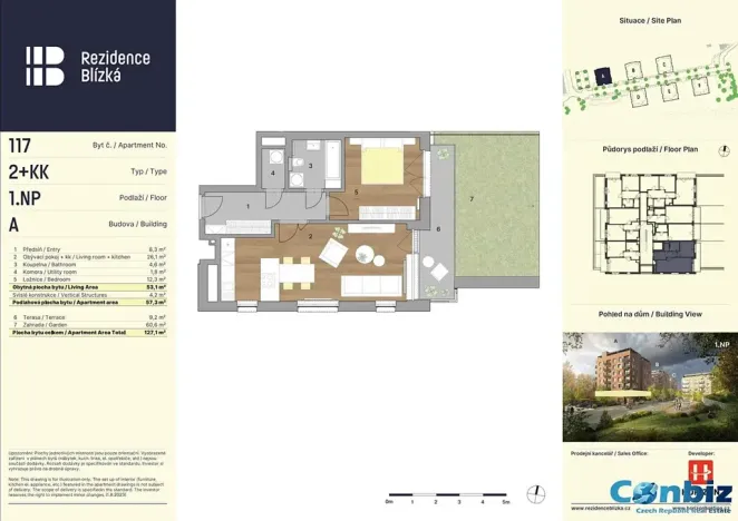 Pronájem bytu 2+kk, Praha - Karlín, Švarcova, 57 m2