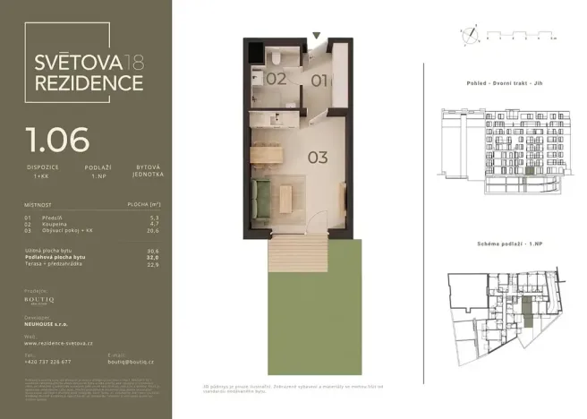 Prodej bytu 1+kk, Praha - Libeň, Světova, 31 m2