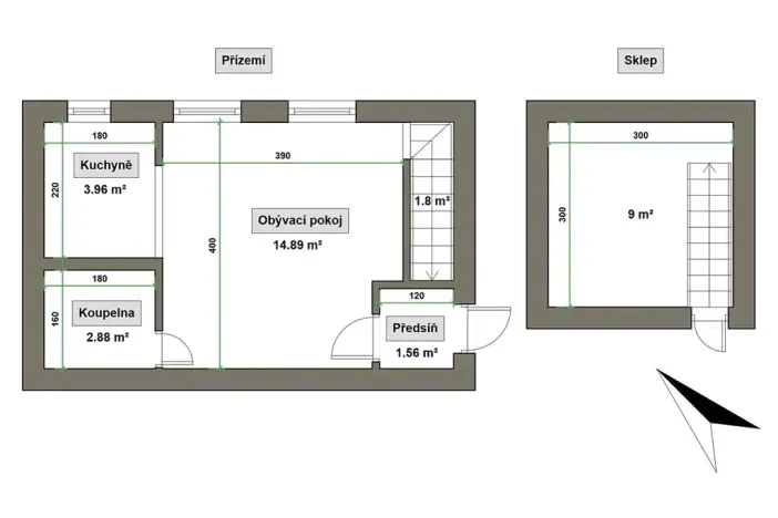 Prodej rodinného domu, Zlín, Vysoká, 56 m2